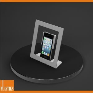 Plexisklový stojánek pro IPhone5 tvar L ― Plastiks  - zakázková výroba z plexiskla.