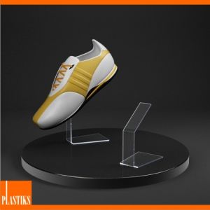 Plexisklový držiak obuvi  ― Plastiks - výroba výrobkov z plexiskla na Slovensku.